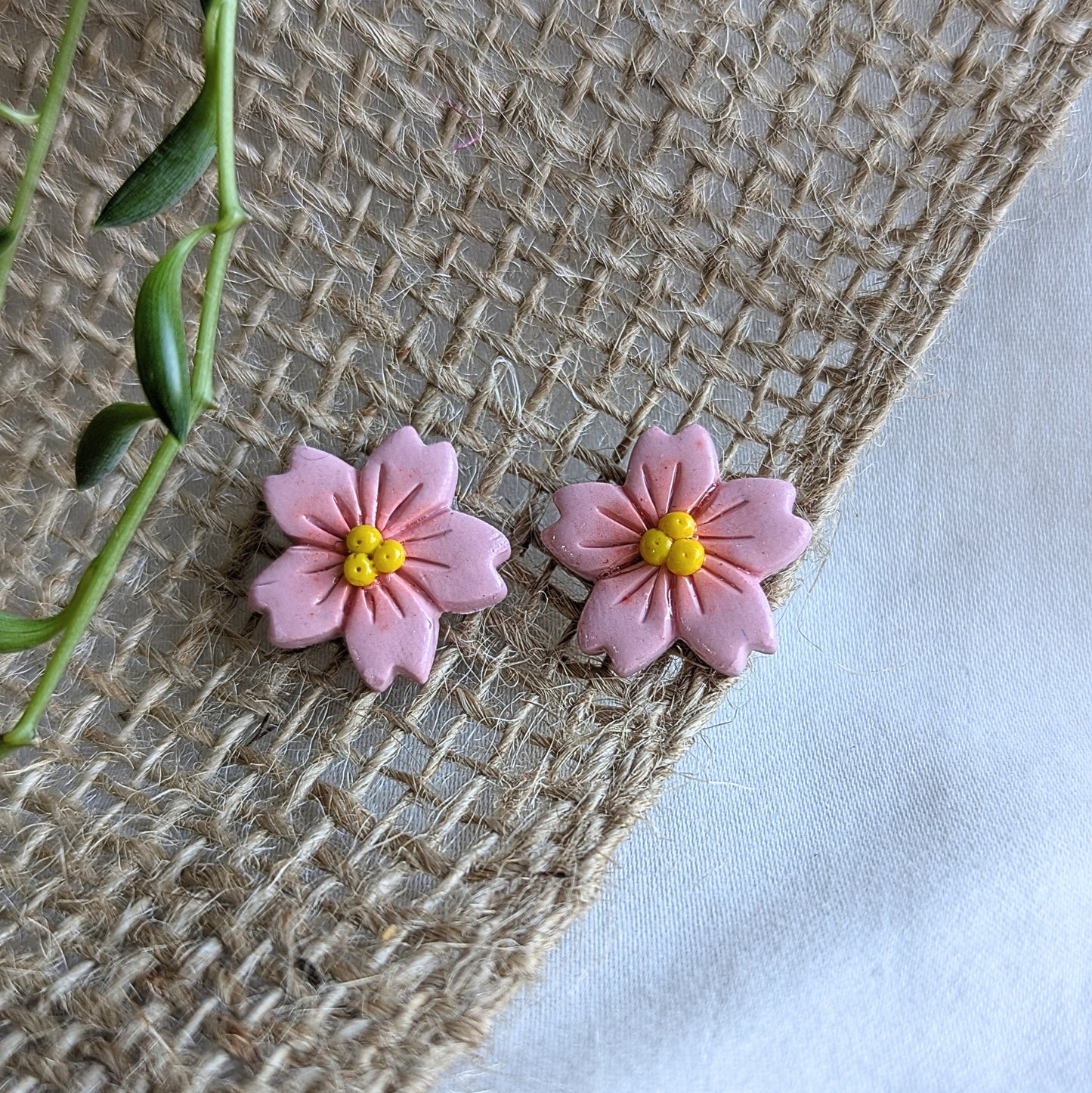 Small cherry blossom stud earrings