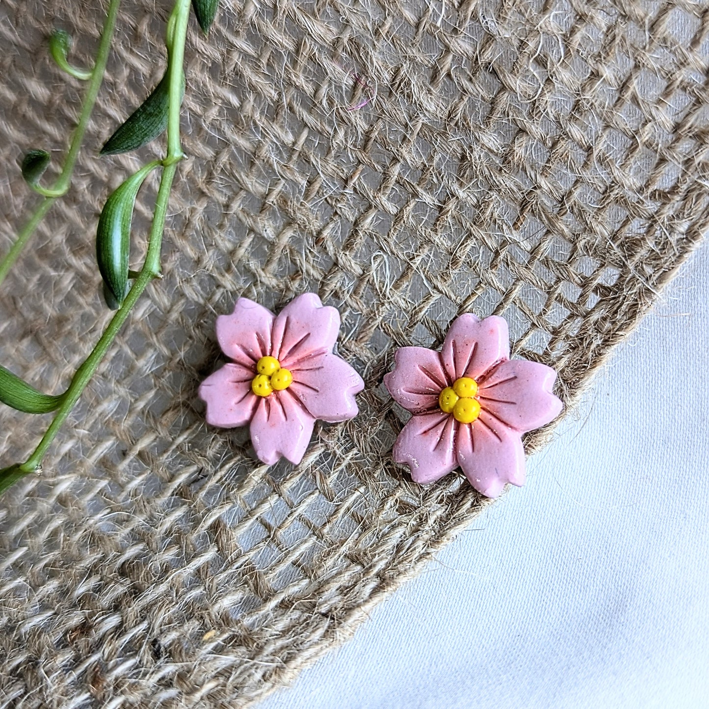 Small cherry blossom stud earrings