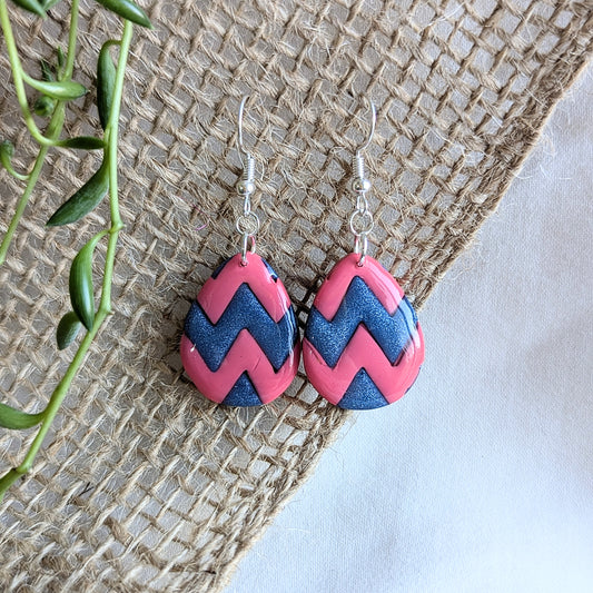Stripped Easter egg earrings